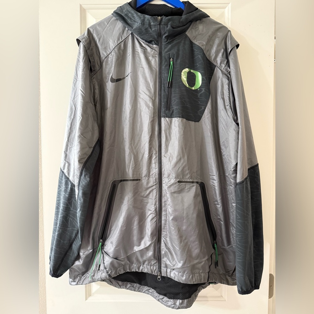 Nike Gray and Black Windbreaker Oregon Ducks